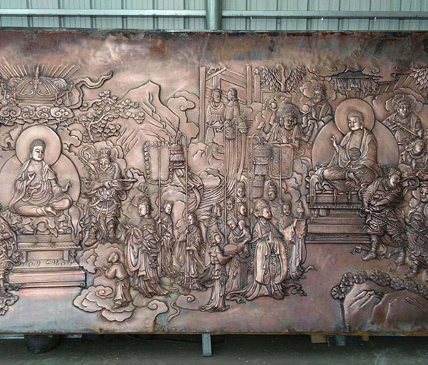 承德寺廟紫銅浮雕