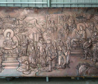 湖南寺廟紫銅浮雕