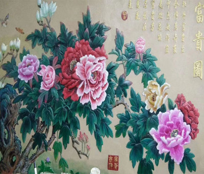 杭州彩繪散樂浮雕