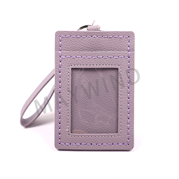 欽州手工縫制把手卡包-紫色