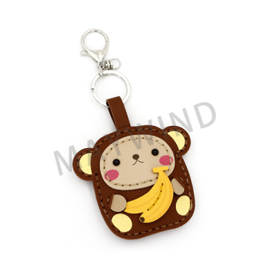 猴子和香蕉手工缝制钥匙扣