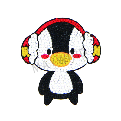 欽州戴耳罩企鵝 鉆石畫
