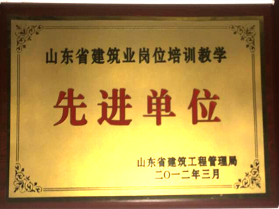 2011年被山东省建筑工程管理局授予“山东省建筑业岗位培训教学先