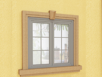 窗套+窗台+拱心石造型