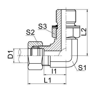 90°彎公制外螺紋可調向柱端 ISO 6149 1CH9-OG/1DH9-OG