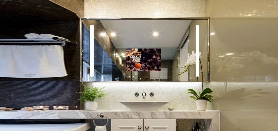 LED anti-fog wall-mounted bathroom mirror